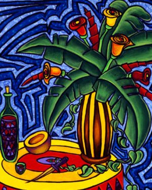 Flores con Vino y Fruta / Flowers with Wine and Fruit