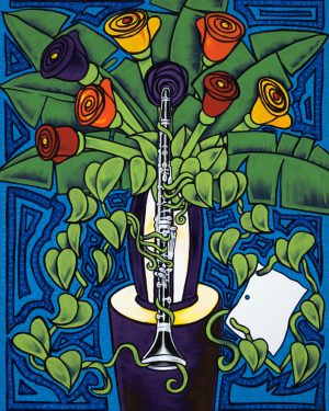 Flores con Clarinete y Hoja de Partitura / Flowers with Clarinet & Music Sheet